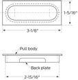 Ives 222 Flush Pull, Rectangle