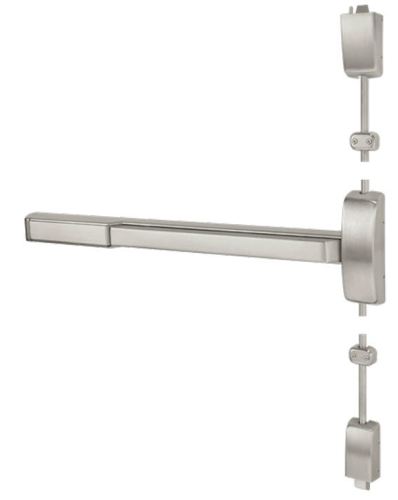 Sargent PE8710 Wide Stile, Surface Vertical Rod Exit Device, Less Bottom Rod, Exit Only