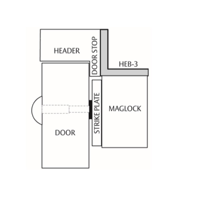 Securitron Header Extension Bracket for Magnalock Devices