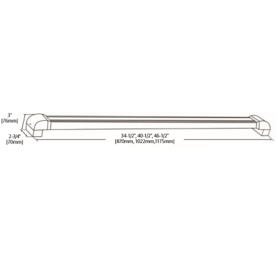 Securitron TSB Touch Sense Bar Mounting Base and End Caps, 36"