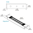 Securitron M34 Recessed Magnalock, 500lb Holding Force, Satin Stainless Steel