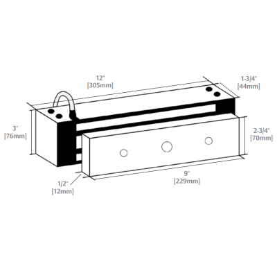 Securitron M82 Magnalock, 1800lb Holding Force, Satin Stainless Steel