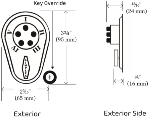Simplex 900 Series Auxiliary Lock with Thumbturn