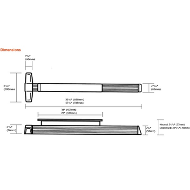 Shop Von Duprin 8827 Surface Vertical Rod Exit Device, Exit Only