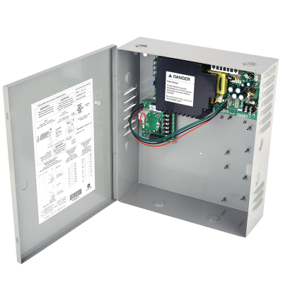 Von Duprin PS914 Power Supply, 4amp, 16amp Inrush, 2 Relay, Fire Alarm Relay, Baked Enamel Steel Case
