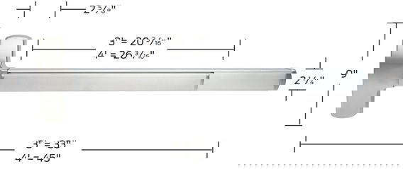 Falcon 25 Series Concealed Vertical Rod Exit Device, Panic