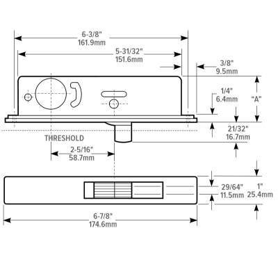 Adams Rite 1870 Cylinder Operated Flush Bolt, Satin Aluminum