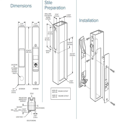 Adams Rite 4431 Flush Lockset with Cylinder