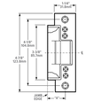 Adams Rite 7140 Electric Strike, 1-1/4" x 4-7/8"Faceplate, Lip Extension 1-1/16" or Less
