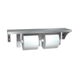 ASI 10-0697-GAL Double Toilet Paper Holder + Shelf
