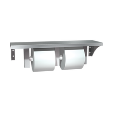 ASI 10-0697-GAL Double Toilet Paper Holder + Shelf