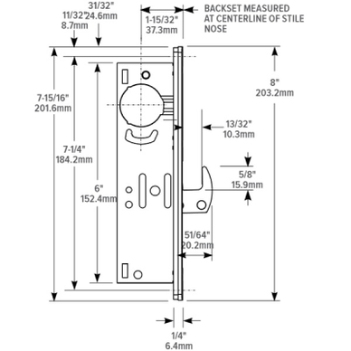 Shop Adams Rite MS1850SN ANSI Size Deadlock, Flat Faceplate, Hook Bolt