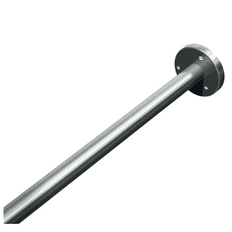 ASI 10-1204 Shower Curtain Rod with Flanges - 1-1/4"Dia. Stainless Steel Tube