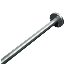 ASI 10-1214 Shower Curtain Rod with Flanges - 1"Dia. Stainless Steel Tube