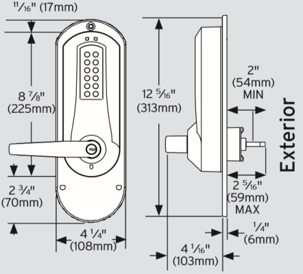 Dormakaba's E-Plex E5010 Electronic Exit Device Trim, 100 Access Codes, 3,000 Audit Events