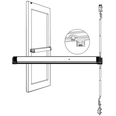Adams Rite 8600 Life-Safety Narrow Stile Concealed Vertical Rod Exit Device
