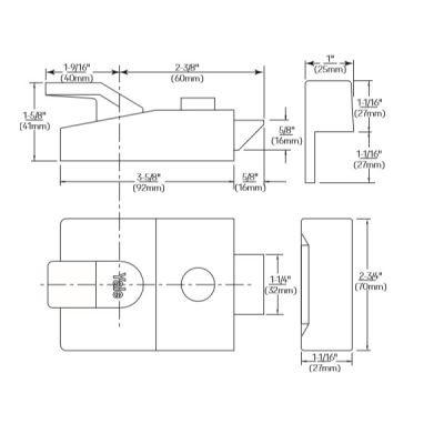 Accentra (Yale) 88 Auxiliary Security Latchlock, Dark Metallic Gray