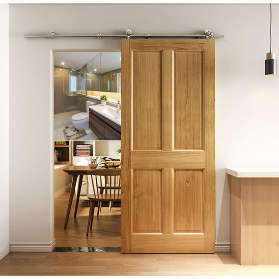 NGP SLSS1 Top Mount Barn Door Track, Stainless Steel