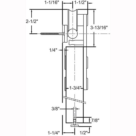 NGP SLSS2 Side Mount Barn Door Track, Stainless Steel