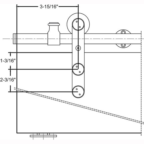 NGP SLSS2 Side Mount Barn Door Track, Stainless Steel