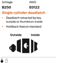 Schlage B250 Series Deadbolt, Single Cylinder x Thumbturn
