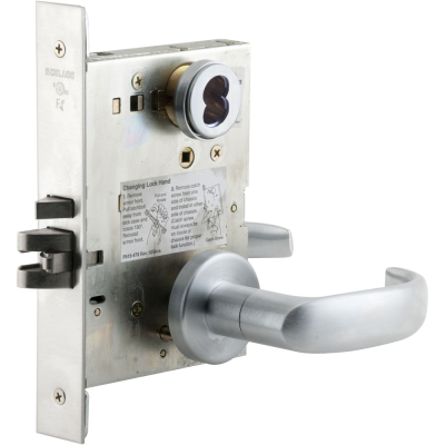 Schlage L Series Electric Mortise Lockset, Electrically Lock/Unlock Outside Lever, Outside Cylinder