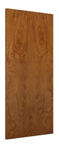 Wood Door 3'-0" x 7'-0", Rotary Natural Birch, Prefinished Nutmeg