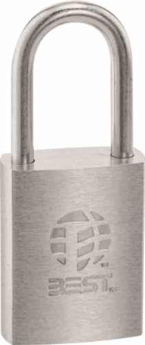 BEST 11B Series Padlock, 7-Pin Housing SFIC Less Core, 1/4"Dia Steel Shackle