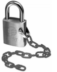 BEST 21B Series Padlock, 3/4" Steel Shackle, Less Core, 5/16" Dia., 9" Steel Chain