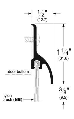 Pemko 3452CNB 36" Brush Door Bottom w/ Rain Drip