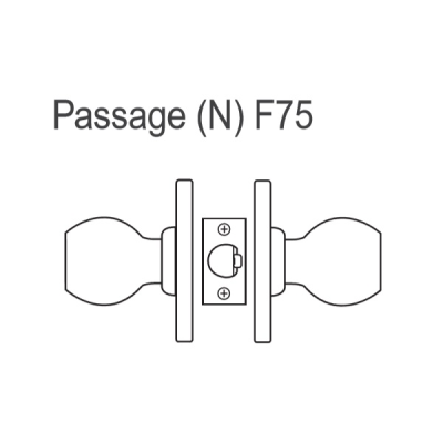 BEST 8K Series Heavy Duty Cylindrical Lock, Passage (F75) Function - Knob