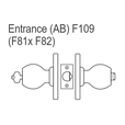BEST 8K Series Heavy Duty Cylindrical Lock, Less Core, Entry (F109) Function - Knob