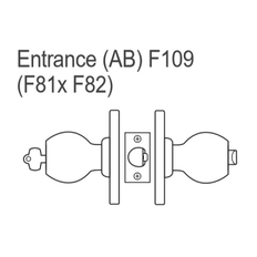 BEST 8K Series Heavy Duty Cylindrical Lock, Less Core, Entry (F109) Function - Knob