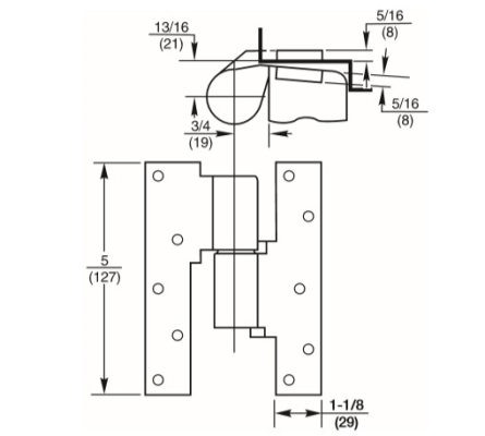 Rixson M190, 3/4" Offset Intermediate Pivot