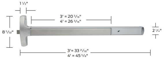 Falcon 24 Series Rim Electronic Exit Device, Panic