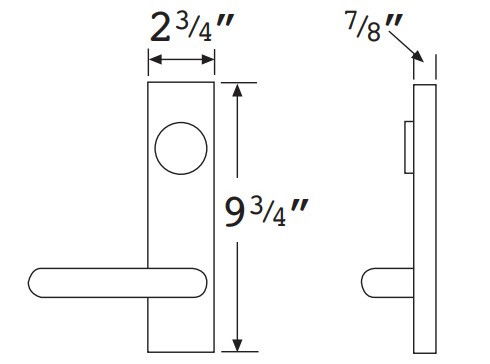 Falcon 510L Electronic Exit Device Lever Trim