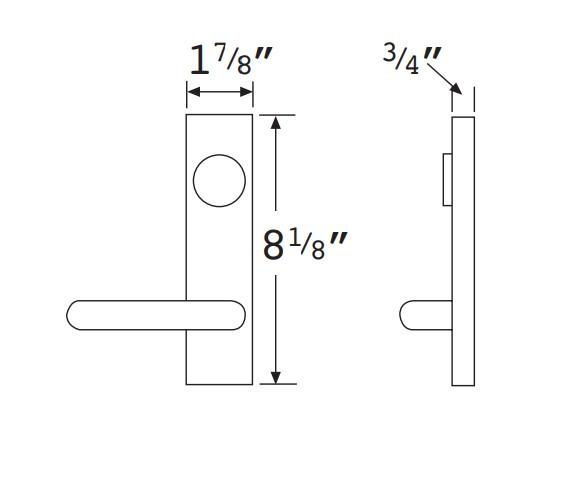 Falcon 712L Exit Device Lever Trim