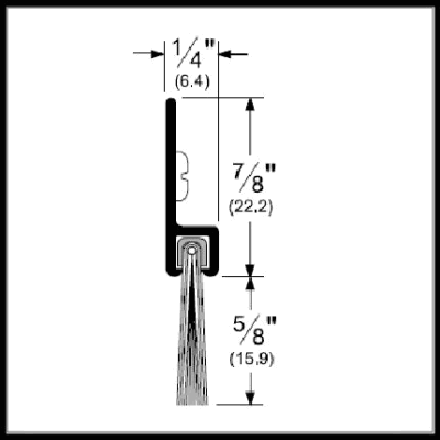Pemko 18062 Nylon Brush Gasketing, Standard Perimeter