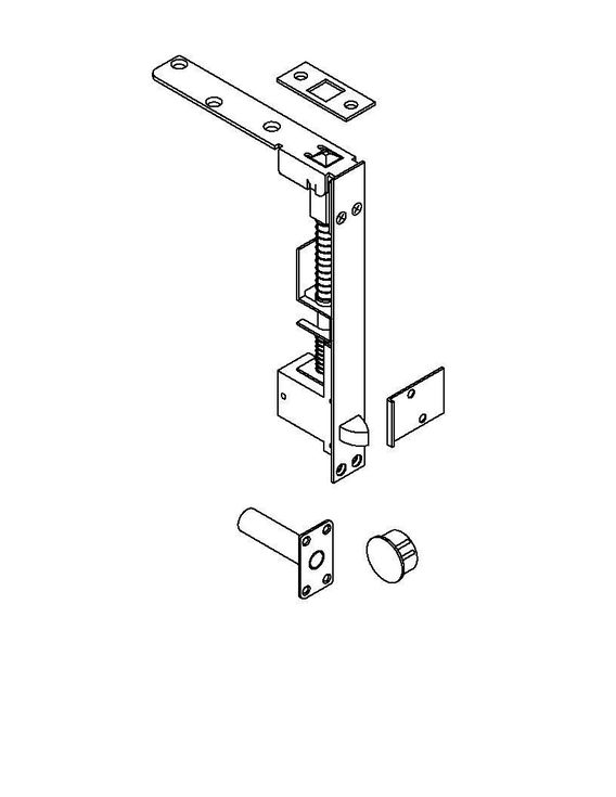 ABH 1868 Automatic Top Flush Bolt and Bottom Fire Bolt, Wood Door Application
