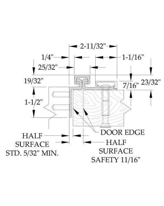 ABH A550 Half Surface Continuous Gear Hinge
