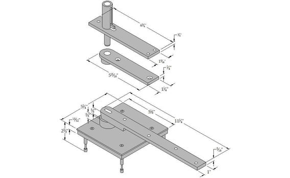 ABH 0117.75 Heavy Duty Pivot Set, Center Hung