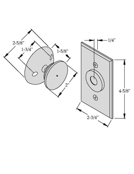 ABH Armature Base Only for Electromagnetic Door Holder