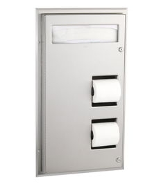Bobrick B-347 Seat-Cover & Toilet Tissue Dispenser (Dual-Sided)