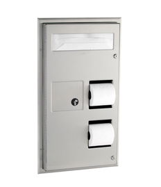 Bobrick B-357 Seat-Cover, Toilet Tissue Dispenser & Sanitary Disposal (Dual-Sided)
