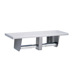 Bobrick B-2840 Double Toilet Tissue Roll Dispenser & Shelf