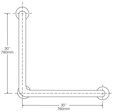 Bobrick B-5898 90° Grab Bar, 1-1/4" Tube