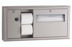 Bobrick B-30919, 30929 Seat-Cover, Toilet Tissue Dispenser & Sanitary Disposal