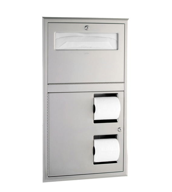 Bobrick B-3474, 34745 Seat-Cover & Toilet Tissue Dispenser