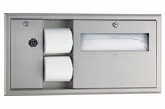 Bobrick B-3091, 3092 Seat-Cover, Toilet Tissue Dispenser & Sanitary Disposal