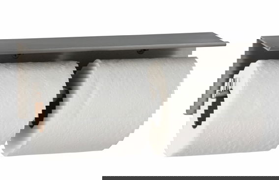 Bobrick B-540 Double Toilet Tissue Roll Holder w/ Shelf